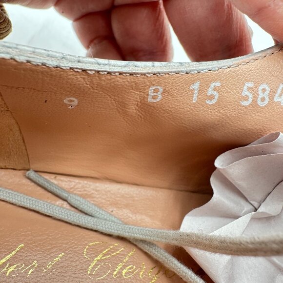 Robert Clergerie Men Size 9B White Grey Snake Pattern Leather Derby Shoes - Picture 10 of 12